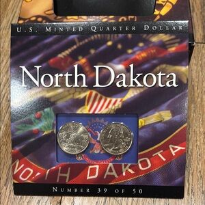 2006 North Dakota U.S. PDMinted Quarter Set (Number 39 of 50) - Blue/Red Accents